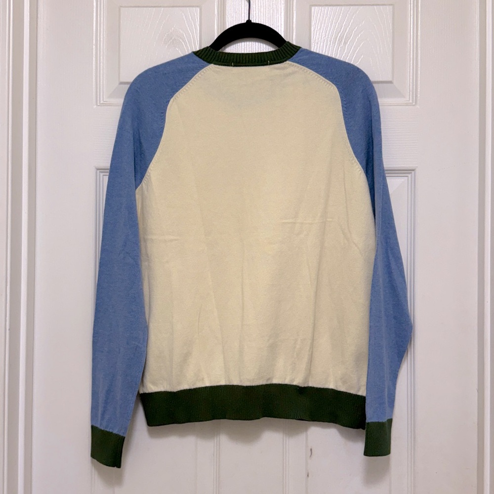 NWT Boden Meg Raglan Sleeve Sweater in Ivory, Blue and Green - Picture 9 of 10